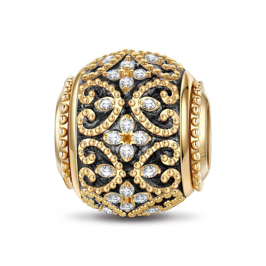 gona- Diamond Clover Tarnish-resistant Silver Lucky Charms With Enamel In 14K Gold Plated
