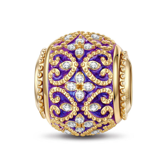 gona- Diamond Clover Tarnish-resistant Silver Lucky Charms With Enamel In 14K Gold Plated
