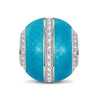 Shining in the Blue Tarnish-resistant Silver Charms With Enamel In White Gold Plated