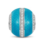 Shining in the Blue Tarnish-resistant Silver Charms With Enamel In White Gold Plated