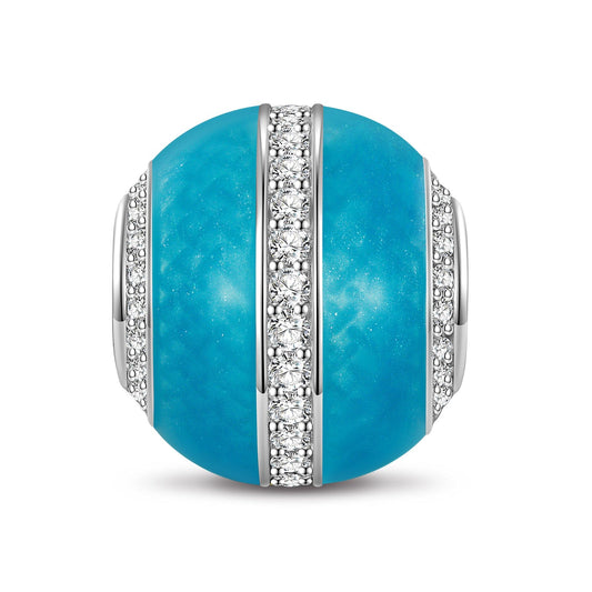 gona- Shining in the Blue Tarnish-resistant Silver Charms With Enamel In White Gold Plated