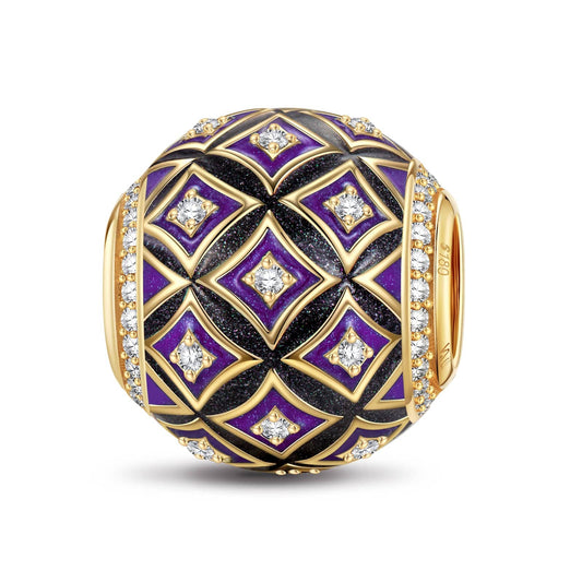 gona- Venetian Diamond Tarnish-resistant Silver Charms With Enamel In 14K Gold Plated