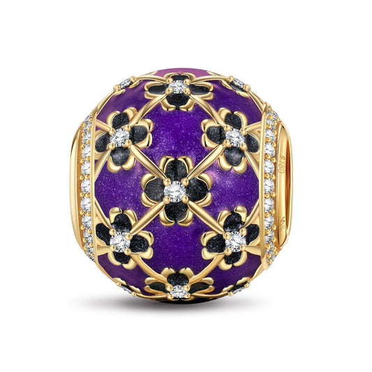 gona- A Sea of Four-leaf Clovers Tarnish-resistant Silver Charms With Enamel In 14K Gold Plated