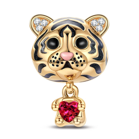 gona- Tiger Baby Tarnish-resistant Silver Animal Dangle Charms With Enamel In 14K Gold Plated - Heartful Hugs Collection