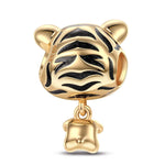Tiger Baby Tarnish-resistant Silver Animal Dangle Charms With Enamel In 14K Gold Plated - Heartful Hugs Collection