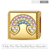 Bridge to Heart Tarnish-resistant Silver Rectangular Charms In 14K Gold Plated