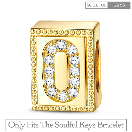 gona- Number Zero Tarnish-resistant Silver Rectangular Charms In 14K Gold Plated