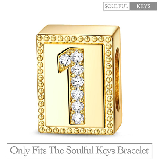 gona- Number One Tarnish-resistant Silver Rectangular Charms In 14K Gold Plated