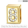 Number Eight Tarnish-resistant Silver Rectangular Charms In 14K Gold Plated