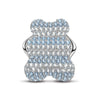 Blue Bear Tarnish-resistant Silver Charms In White Gold Plated