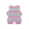 Pink Bear Tarnish-resistant Silver Charms In White Gold Plated