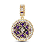 Lucky Clover Tarnish-resistant Silver Dangle Charms With Enamel In 14K Gold Plated