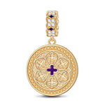 Lucky Clover Tarnish-resistant Silver Dangle Charms With Enamel In 14K Gold Plated