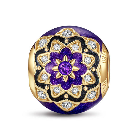 gona- Graceful Lotus Tarnish-resistant Silver Charms With Enamel In 14K Gold Plated
