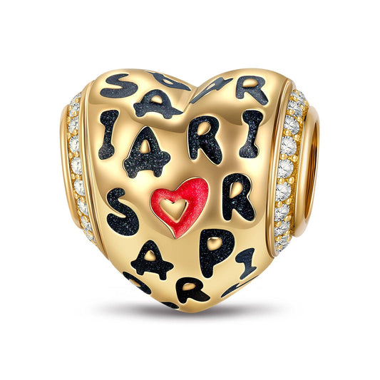 gona- Heart to Paris Tarnish-resistant Silver Charms With Enamel In 14K Gold Plated
