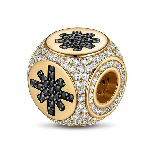 gona- Black Neon Lights Tarnish-resistant Silver Charms In 14K Gold Plated