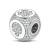 Skull and Bones Tarnish-resistant Silver Charms In White Gold Plated