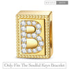 Letter B Tarnish-resistant Silver Rectangular Charms In 14K Gold Plated