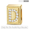 Letter D Tarnish-resistant Silver Rectangular Charms In 14K Gold Plated