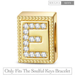 Letter E Tarnish-resistant Silver Rectangular Charms In 14K Gold Plated