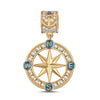 Navigational Stars Tarnish-resistant Silver Dangle Charms With Enamel In 14K Gold Plated