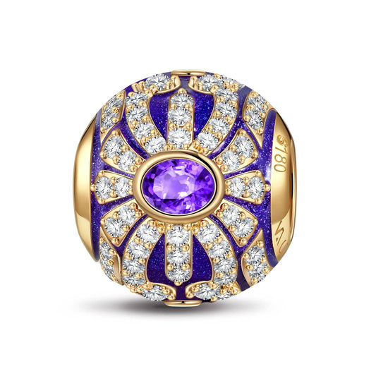 gona- Radiant Sunflowers Tarnish-resistant Silver Charms With Enamel In 14K Gold Plated