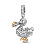 Dodo Tarnish-resistant Silver Animal Dangle Charms In White Gold Plated