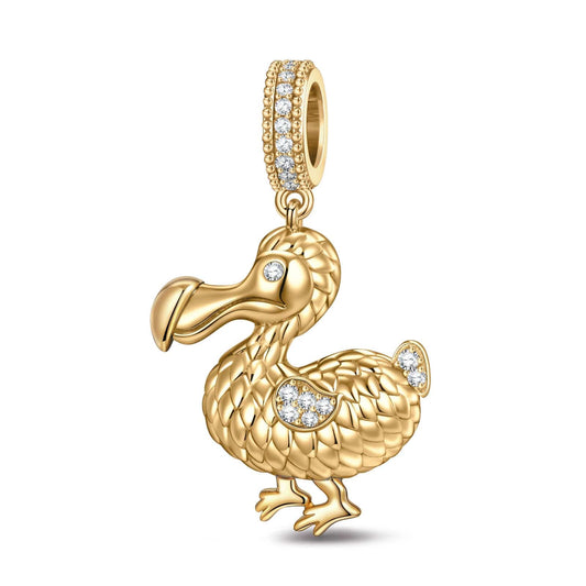 gona- Dodo Tarnish-resistant Silver Animal Dangle Charms In 14K Gold Plated