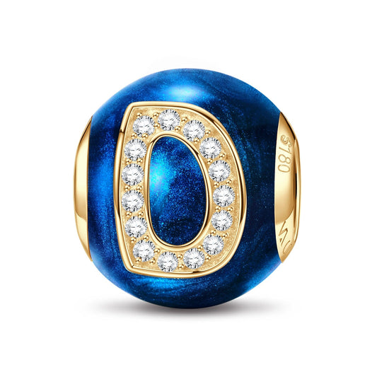 gona- Letter D Tarnish-resistant Silver Charms With Enamel In 14K Gold Plated