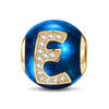 Letter E Tarnish-resistant Silver Charms With Enamel In 14K Gold Plated