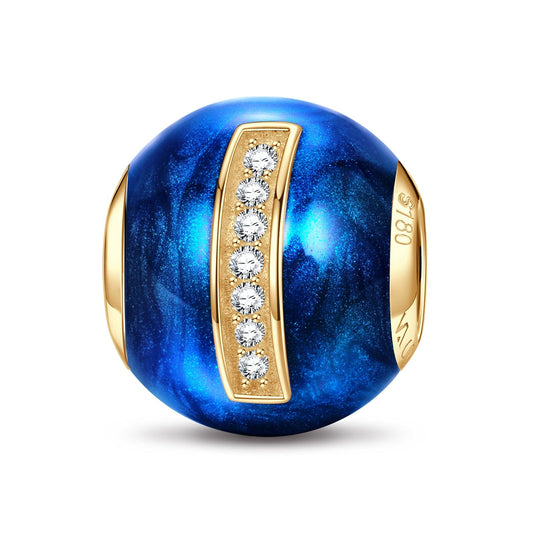 gona- Letter I Tarnish-resistant Silver Charms With Enamel In 14K Gold Plated