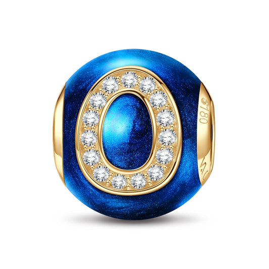 gona- Letter O Tarnish-resistant Silver Charms With Enamel In 14K Gold Plated