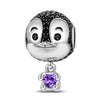 Baby Penguin Tarnish-resistant Silver Animal Dangle Charms With Enamel In White Gold Plated - Heartful Hugs Collection
