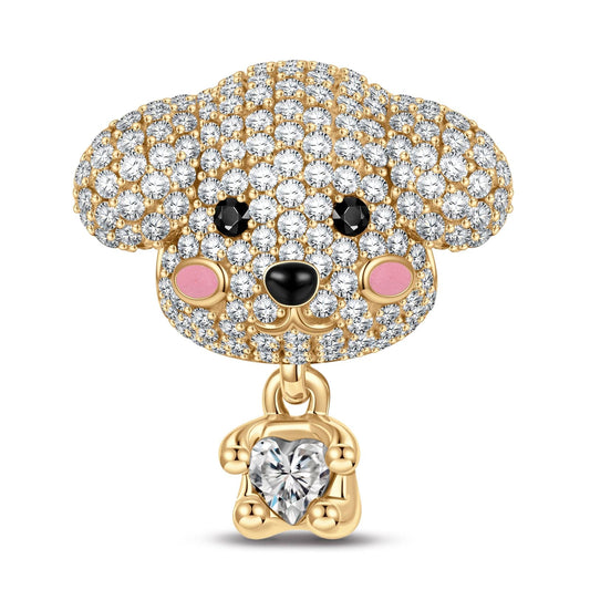 gona- Teddy Baby Tarnish-resistant Silver Animal Dangle Charms With Enamel In 14K Gold Plated - Heartful Hugs Collection