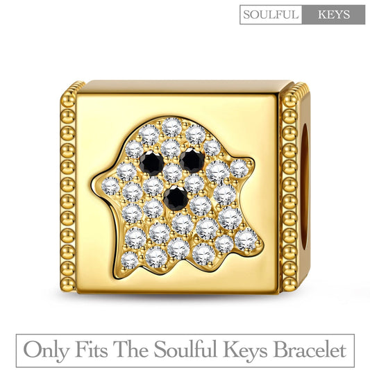 gona- Wandering Ghost Tarnish-resistant Silver Rectangular Charms In 14K Gold Plated