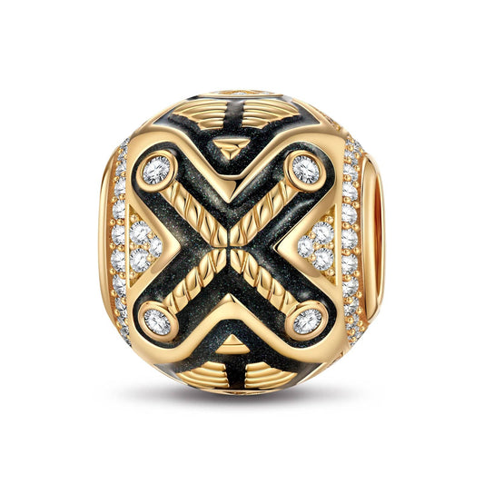 gona- XL Size Tarnish-resistant Silver Charms With Enamel In 14K Gold Plated For Men