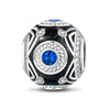 XL Size Tarnish-resistant Silver Charms With Enamel In White Gold Plated For Men