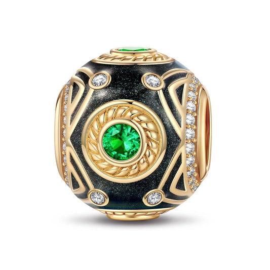 gona- XL Size Tarnish-resistant Silver Charms With Enamel In 14K Gold Plated For Men