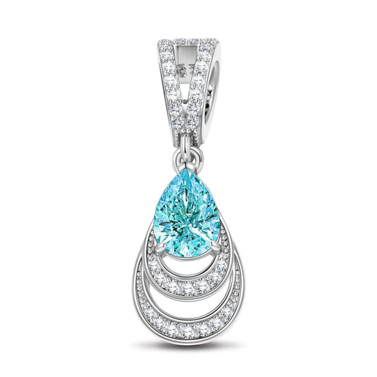 gona- Mermaid's Tear Tarnish-resistant Silver Dangle Charms In White Gold Plated