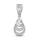 Mermaid's Tear Tarnish-resistant Silver Dangle Charms In White Gold Plated