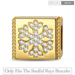 Snowflake Tarnish-resistant Silver Rectangular Charms In 14K Gold Plated