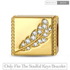 Feather Tarnish-resistant Silver Rectangular Charms In 14K Gold Plated