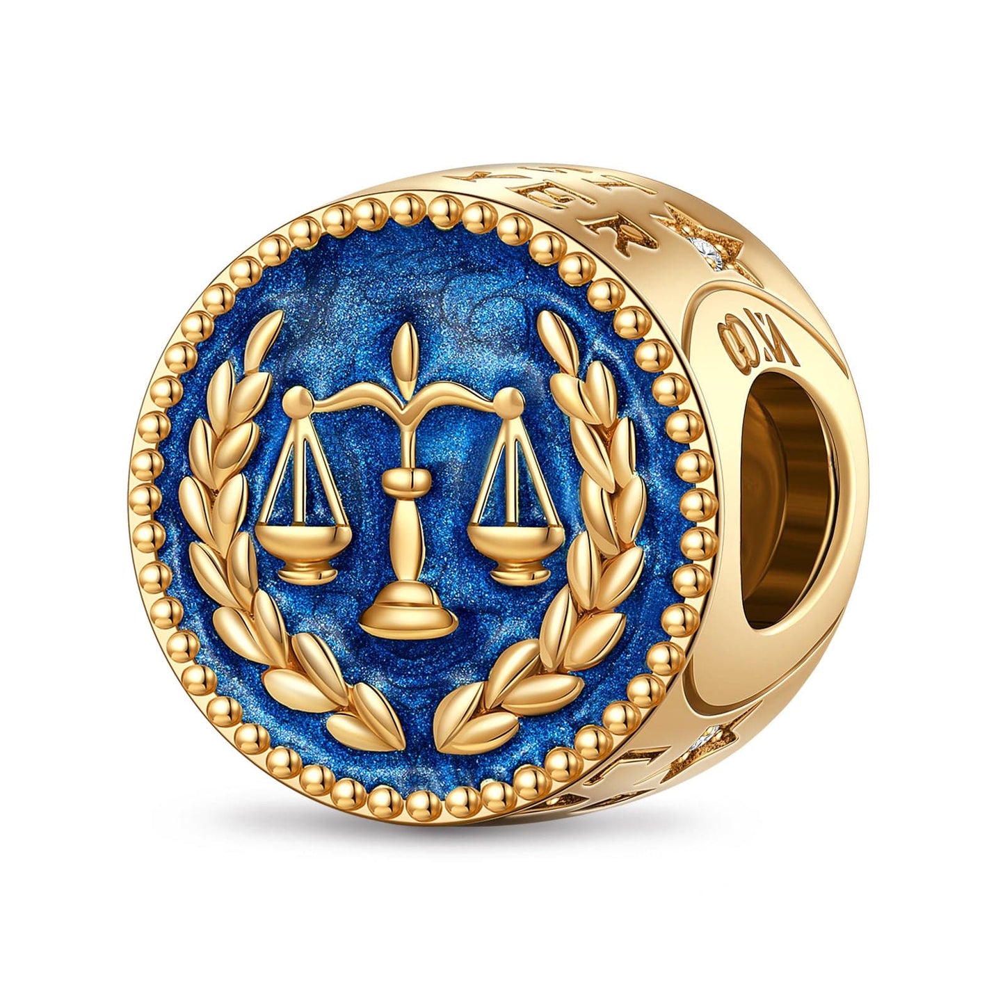 Fair Gavel Tarnish-resistant Silver Charms With Enamel In 14K Gold Plated