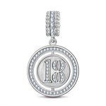 Number 18 Tarnish-resistant Silver Dangle Charms In White Gold Plated