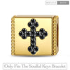 Cross Tarnish-resistant Silver Rectangular Charms In 14K Gold Plated