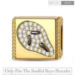 Screaming Ghost Tarnish-resistant Silver Rectangular Charms In 14K Gold Plated