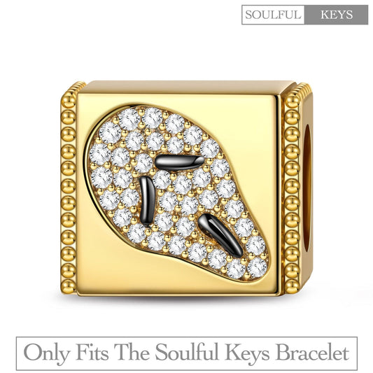 gona- Screaming Ghost Tarnish-resistant Silver Rectangular Charms In 14K Gold Plated