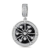 XL Size Tarnish-resistant Silver Dangle Charms With Enamel In White Gold Plated For Men