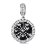 XL Size Tarnish-resistant Silver Dangle Charms With Enamel In White Gold Plated For Men