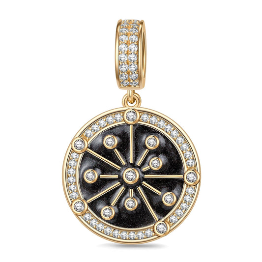 gona- XL Size Tarnish-resistant Silver Dangle Charms With Enamel In 14K Gold Plated For Men